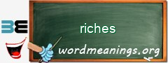 WordMeaning blackboard for riches